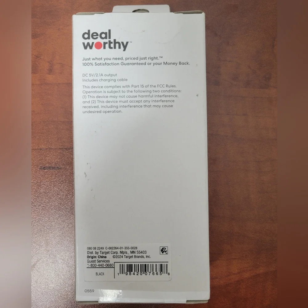 Deal Worthy Black Power Bank 4000mAh Nwt